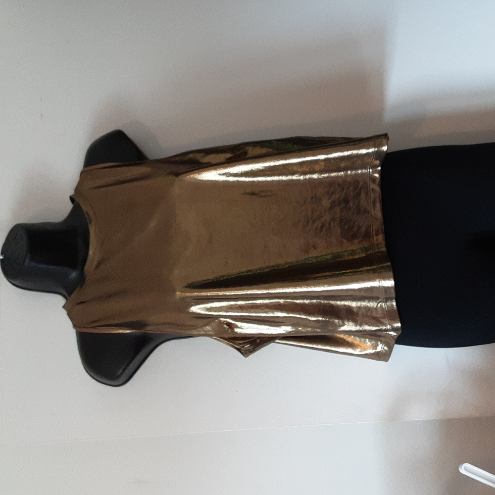 Simons Icone Gold Metallic Crop Top